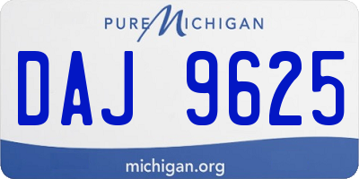 MI license plate DAJ9625