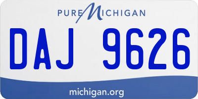 MI license plate DAJ9626