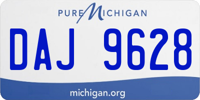MI license plate DAJ9628