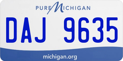 MI license plate DAJ9635