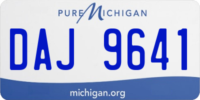 MI license plate DAJ9641