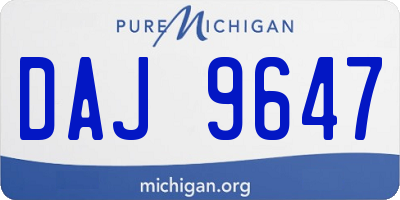 MI license plate DAJ9647