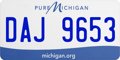 MI license plate DAJ9653