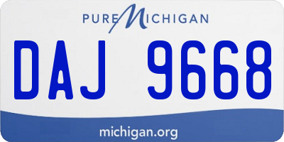 MI license plate DAJ9668