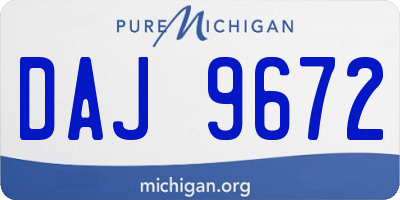 MI license plate DAJ9672