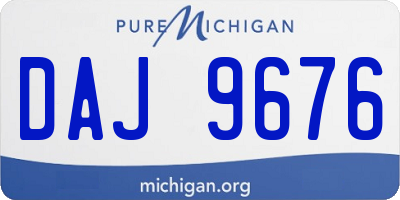 MI license plate DAJ9676