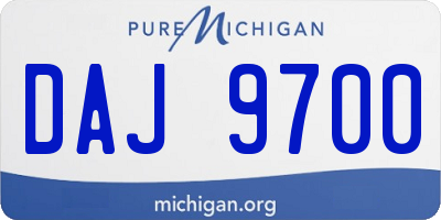 MI license plate DAJ9700