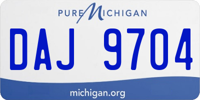 MI license plate DAJ9704