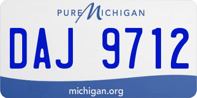 MI license plate DAJ9712