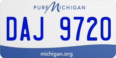MI license plate DAJ9720