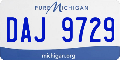 MI license plate DAJ9729