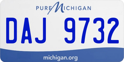 MI license plate DAJ9732