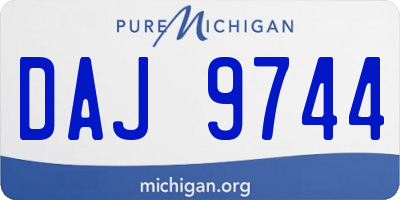 MI license plate DAJ9744