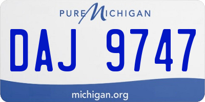 MI license plate DAJ9747
