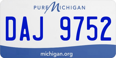 MI license plate DAJ9752