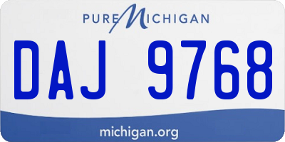 MI license plate DAJ9768