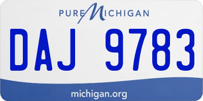 MI license plate DAJ9783