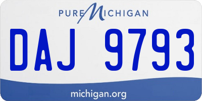 MI license plate DAJ9793