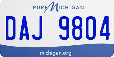 MI license plate DAJ9804