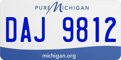 MI license plate DAJ9812