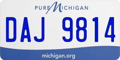 MI license plate DAJ9814