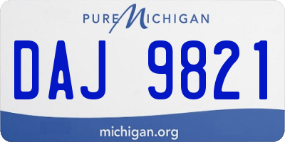 MI license plate DAJ9821