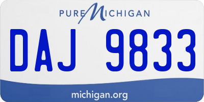 MI license plate DAJ9833