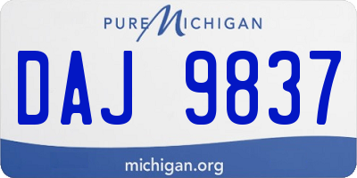 MI license plate DAJ9837
