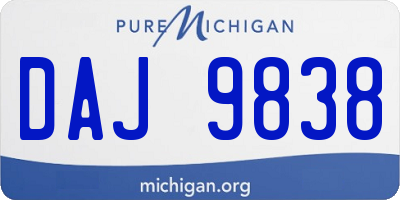 MI license plate DAJ9838