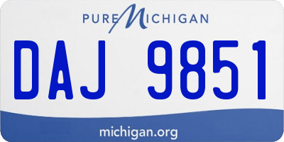 MI license plate DAJ9851