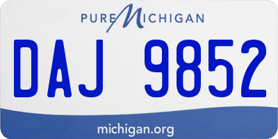 MI license plate DAJ9852
