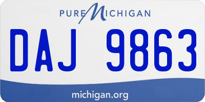 MI license plate DAJ9863