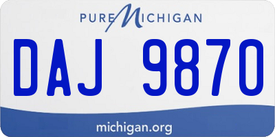 MI license plate DAJ9870