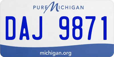 MI license plate DAJ9871