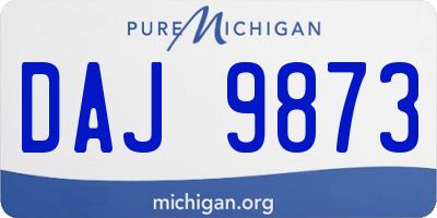 MI license plate DAJ9873