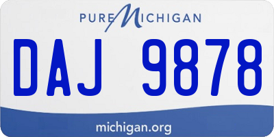 MI license plate DAJ9878