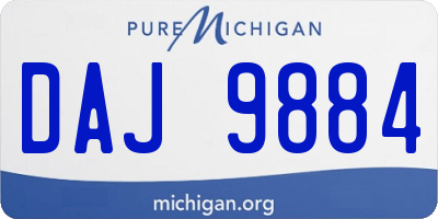 MI license plate DAJ9884