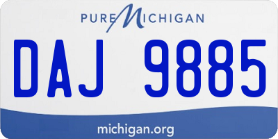 MI license plate DAJ9885