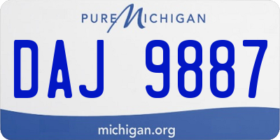 MI license plate DAJ9887