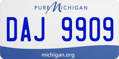 MI license plate DAJ9909