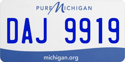 MI license plate DAJ9919