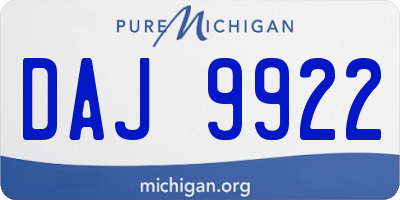 MI license plate DAJ9922
