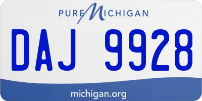 MI license plate DAJ9928
