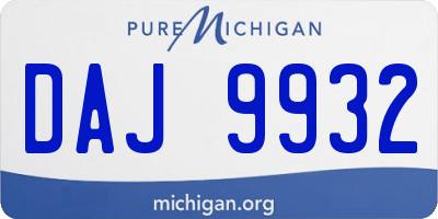 MI license plate DAJ9932