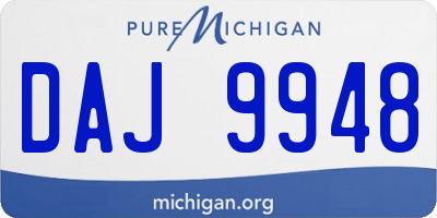 MI license plate DAJ9948