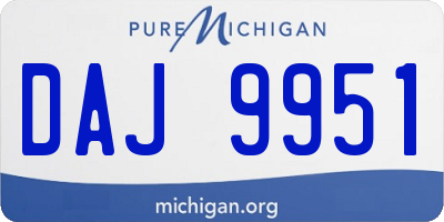 MI license plate DAJ9951