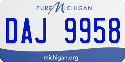MI license plate DAJ9958
