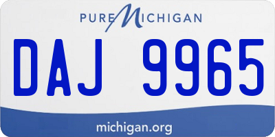 MI license plate DAJ9965