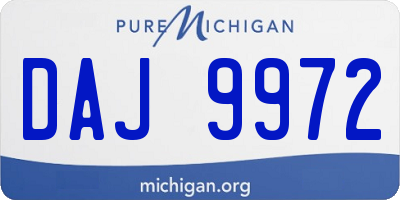 MI license plate DAJ9972