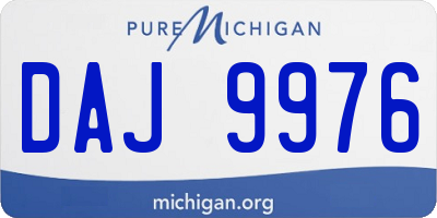 MI license plate DAJ9976